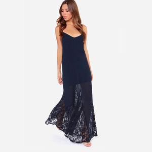 Lulu's Under the Fall Swoon Lace Maxi Dress